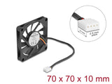 Delock Axiallüfter 12 V DC, 70 x 70 x 10 mm schwarz