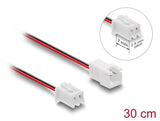 Delock Lüfter Verlängerungskabel JST Stecker zu Buchse 2 Pin, Steckerlänge 7 mm, 30 cm