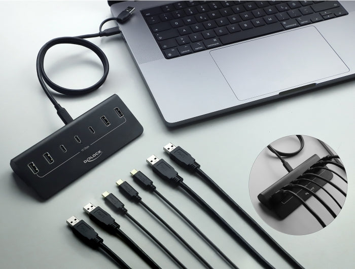 Delock USB 10 Gbps Hub mit 3 USB Type-C™ und 4 USB Typ-A Ports