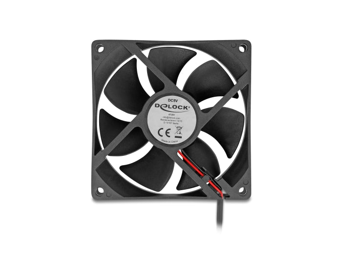 Delock Axiallüfter 5 V DC, 92 x 92 x 25 mm schwarz