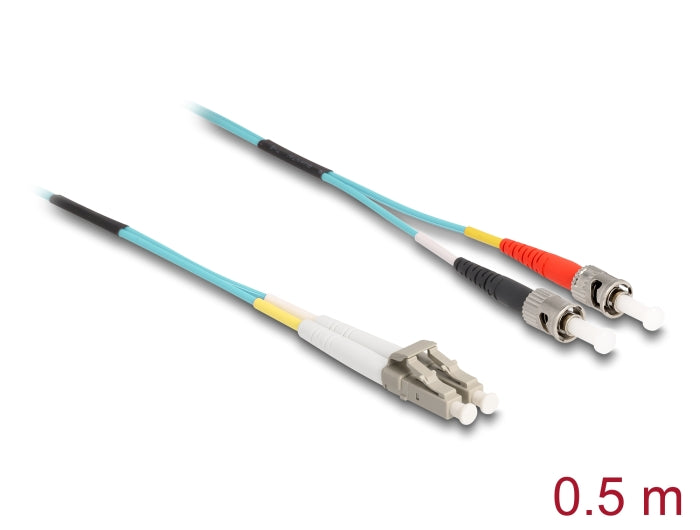 Delock Kabel Lichtwellenleiter LC zu ST Multimode OM3 0,5 m