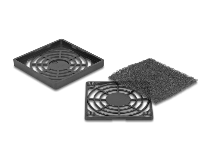 Delock Lüftergitter mit Staubfilter 60 x 60 mm schwarz