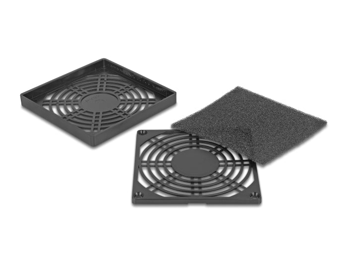 Delock Lüftergitter mit Staubfilter 92 x 92 mm schwarz