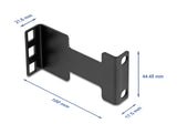 Delock Server Rack Tiefenerweiterung Adapter Montagekit zur Verlängerung der Montagetiefe bis 10 cm 1 HE schwarz
