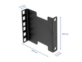 Delock Server Rack Tiefenerweiterung Adapter Montagekit zur Verlängerung der Montagetiefe bis 10 cm 2 HE schwarz