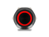 Delock Druckschalter zum Einbau schwarz 12 mm 12 V 4 x Lötanschluss rastend LED rot Ring
