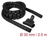 Delock Spiralschlauch mit Einziehwerkzeug 2,5 m x 30 mm schwarz