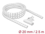 Delock Spiralschlauch mit Einziehwerkzeug 2,5 m x 20 mm weiß