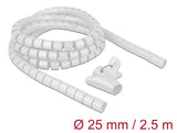 Delock Spiralschlauch mit Einziehwerkzeug 2,5 m x 25 mm weiß