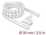 Delock Spiralschlauch mit Einziehwerkzeug 2,5 m x 30 mm weiß