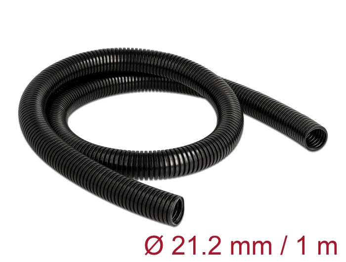 Delock Kabelschutzschlauch 1 m x 21,2 mm schwarz