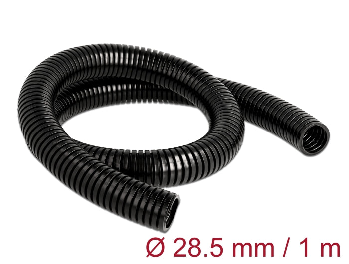 Delock Kabelschutzschlauch 1 m x 28,5 mm schwarz