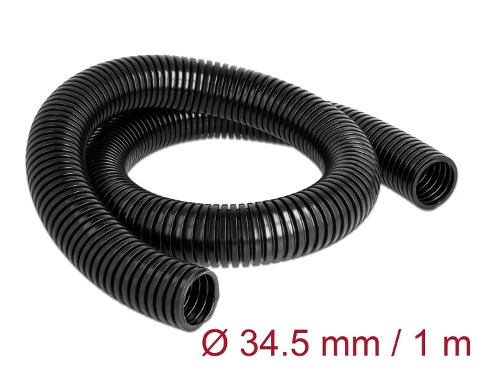 Delock Kabelschutzschlauch 1 m x 34,5 mm schwarz