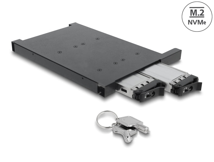 Delock Wechselrahmen für 2 x M.2 NMVe SSD mit SFF-8654 Anschluss für 12,7 mm Slim ODD Schacht