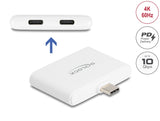 Delock USB Type-C™ Adapter zu USB-C™ Daten 10 Gbps und Video 4K 60 Hz + USB Type-C™ PD 92 W