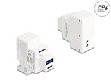 Delock Keystone Modul mit USB Typ-A und USB Type-C™ Ladebuchse PD 20 W weiß