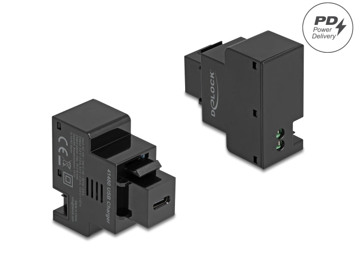 Delock Keystone Modul mit USB Type-C™ Ladebuchse PD 20 W schwarz