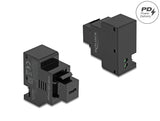 Delock Keystone Modul mit USB Type-C™ Ladebuchse PD 20 W schwarz