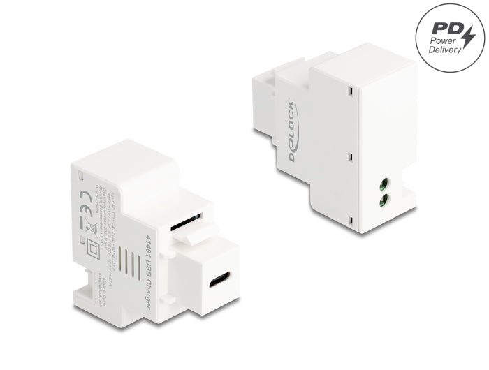 Delock Keystone Modul mit USB Type-C™ Ladebuchse PD 20 W weiß