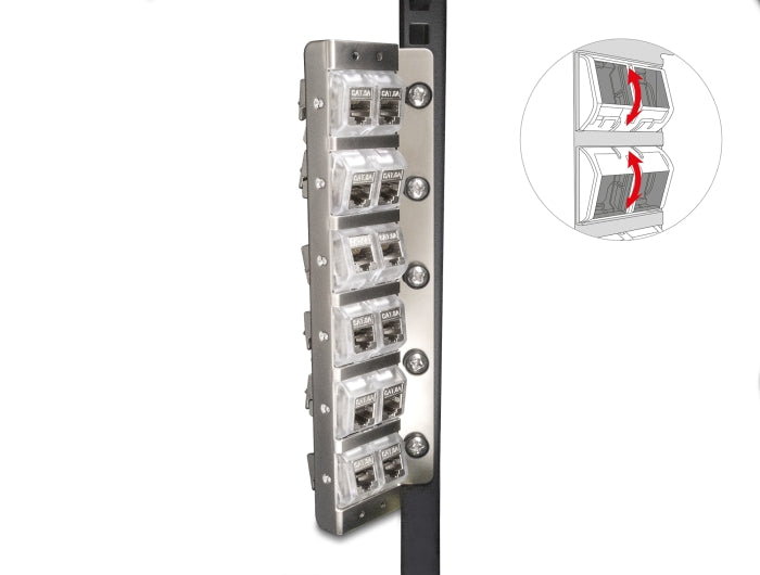 Delock Keystone Halterung 12 Port neigbar für 10″ oder 19″ Rack und Wandmontage