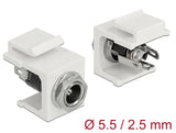 Delock Keystone Modul DC 5,5 x 2,5 mm Buchse weiß