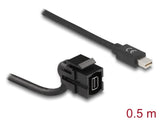 Delock Keystone Modul mini DisplayPort Buchse 110° > mini DisplayPort Stecker mit Kabel schwarz