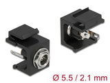 Delock Keystone Modul DC 5,5 x 2,1 mm Buchse schwarz