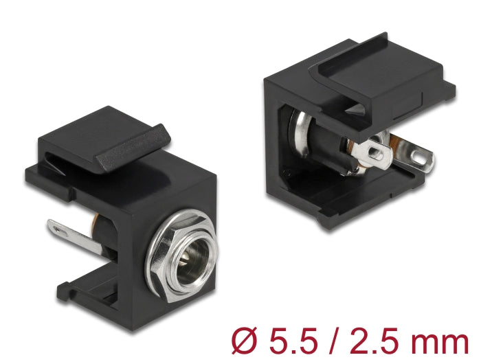 Delock Keystone Modul DC 5,5 x 2,5 mm Buchse schwarz