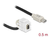 Delock Keystone Modul mini DisplayPort Buchse 110° > mini DisplayPort Stecker mit Kabel weiß
