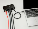 Delock 3 Port USB 5 Gbps Hub + RJ45 Gigabit LAN PoE++ Port mit USB Type-C™ Host-Anschluss im Metallgehäuse und 1,5 kV Isolation