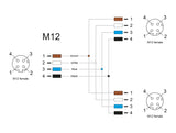 Delock M12 T-Splitter A-kodiert 4 Pin 1 x Buchse zu 2 x Buchse Parallelschaltung