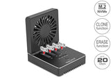 Delock USB 20 Gbps M.2 Dockingstation für 4 x M.2 NVMe PCIe SSD mit Klon- und Löschfunktion