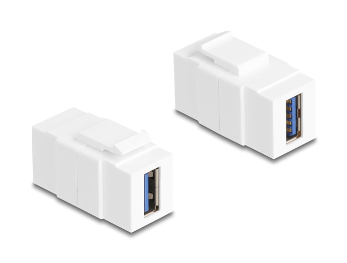 Delock Keystone Modul USB 5 Gbps Typ-A Buchse zu Typ-A Buchse weiß