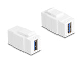 Delock Keystone Modul USB 5 Gbps Typ-A Buchse zu Typ-A Buchse weiß