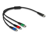 Delock USB Ladekabel 3 in 1 USB Type-C™ zu Lightning™ / Micro USB / USB Type-C™ 30 cm