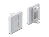 Delock Easy 45 V-Modulblende für Keystone Modul 1 Port mit Staubschutzklappe 45 x 45 mm weiß