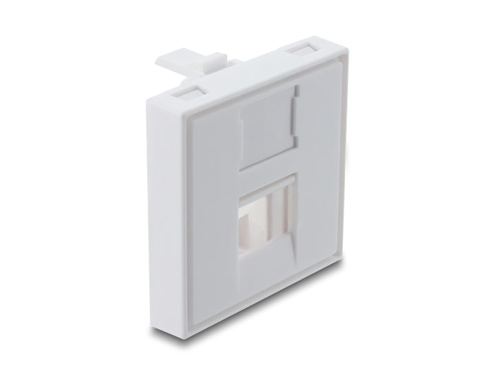 Delock Easy 45 V-Modulblende für Keystone Modul 1 Port mit Staubschutzklappe 45 x 45 mm weiß