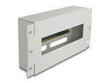 Delock 10″ Schutzschalterleiste mit Abdeckung und Hutschiene 3 HE Metall grau