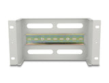 Delock 10″ Schutzschalterleiste mit Abdeckung und Hutschiene 3 HE Metall grau