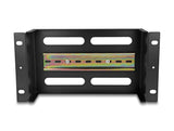Delock 10″ Schutzschalterleiste mit Abdeckung und Hutschiene 3 HE Metall schwarz