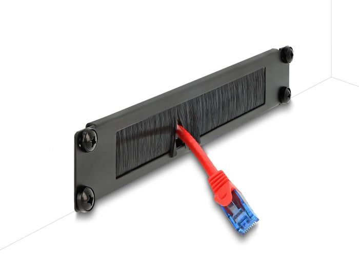 Delock 10″ Kabelmanagement Bürstenleiste 1 HE schwarz
