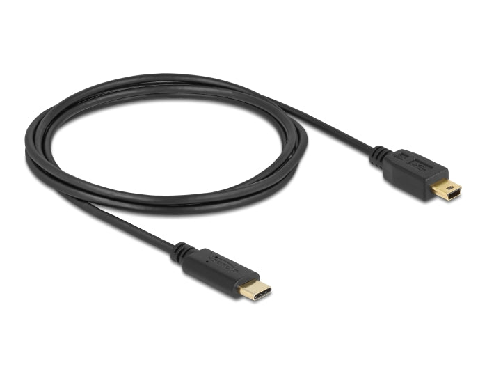 Delock Kabel USB Type-C™ 2.0 Stecker > USB 2.0 Typ Mini-B Stecker 2,0 m schwarz