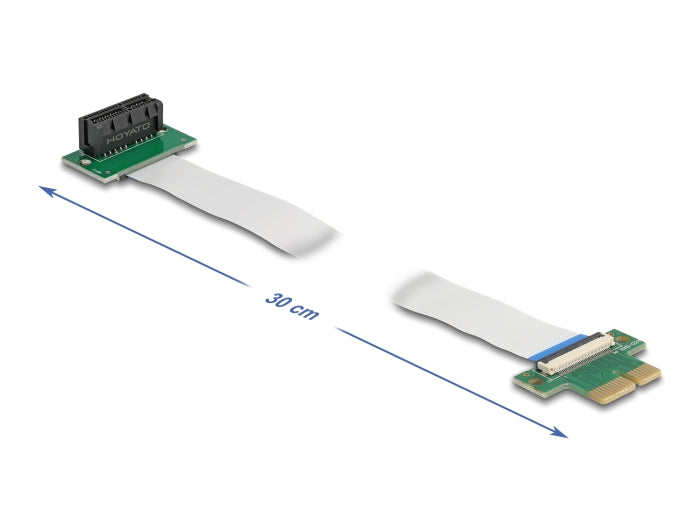 Delock Riser Karte PCI Express x1 Stecker zu x1 Slot 90° gewinkelt mit FPC Kabel 30 cm