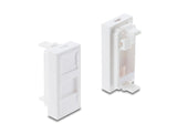 Delock Easy 45 H-Modulblende für Keystone Modul 1 Port mit Staubschutzklappe 22,5 x 45 mm weiß