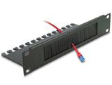 Delock 10″ Kabelmanagement Bürstenleiste mit Kabelabfangplatte 1 HE schwarz