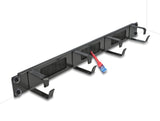 Delock 19″ Kabelmanagement Bürstenleiste mit 4 Bügeln 1 HE schwarz
