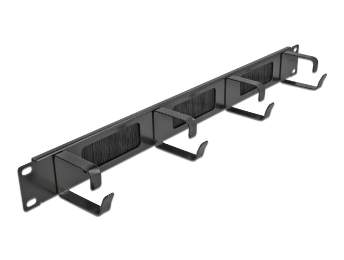 Delock 19″ Kabelmanagement Bürstenleiste mit 4 Bügeln 1 HE schwarz