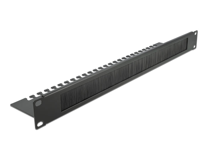 Delock 19″ Kabelmanagement Bürstenleiste mit Kabelabfangplatte 1 HE schwarz