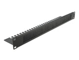 Delock 19″ Kabelmanagement Bürstenleiste mit Kabelabfangplatte 1 HE schwarz