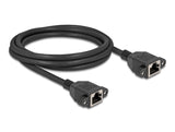Delock Netzwerk Verlängerungskabel S/FTP RJ45 Buchse zu RJ45 Buchse Cat.6A flache Ausführung 2 m schwarz